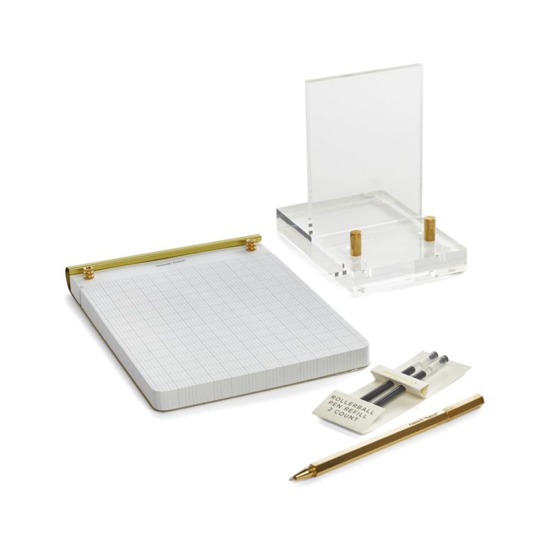 Russell + Hazel Acrylic and Gold Desk Accessories - Image 1