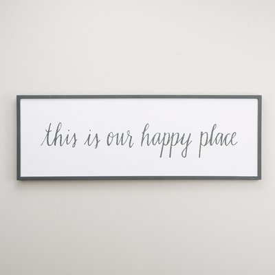 'Our Happy Place' Framed Textual Art on Wood - Image 0