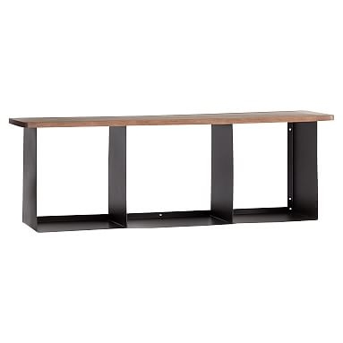 Wood and Metal Shelf, Black/Brushed Charcoal - Image 0