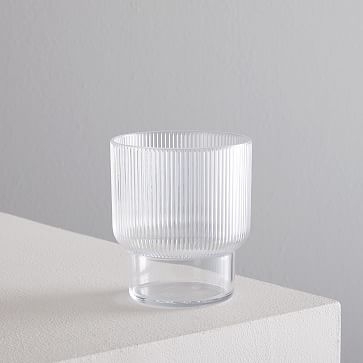 Aaron Probyn Fluted Acrylic Drinking Glass, Short, 13oz, Clear, Individual - Image 0