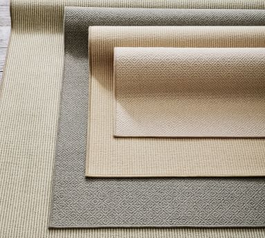Billiard Custom Mini Stripe Wool Blend Rug, Gray, 8 x 7' - Image 1