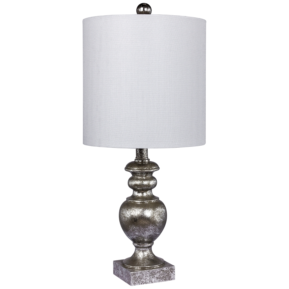 Cairo Antiqued Silver Leaf Textured Urn Accent Table Lamp - Style # 37P39 - Image 0