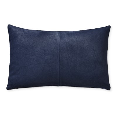 Solid Hide Pillow Cover, 14" X 22", Navy - Image 0