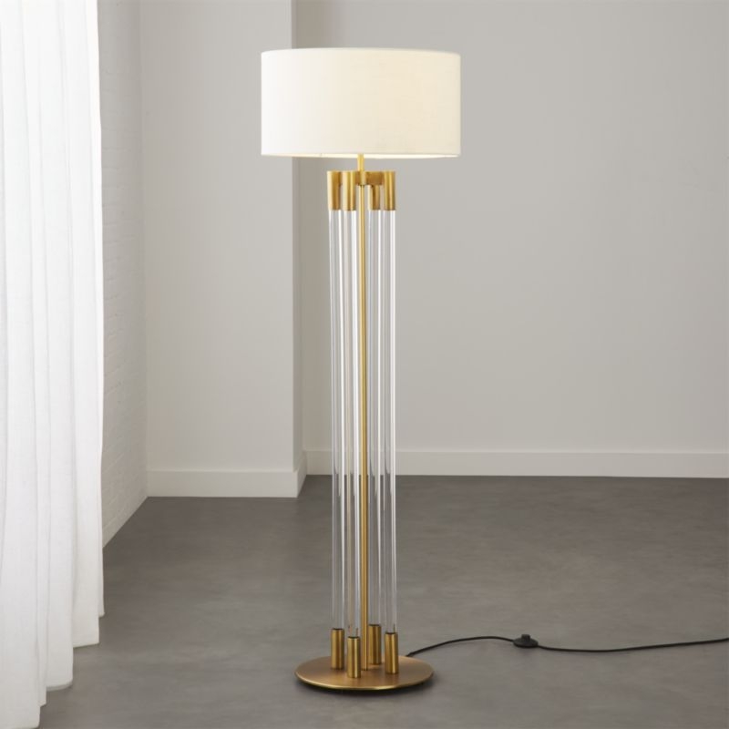Column Acrylic Floor Lamp with Brass - Image 1