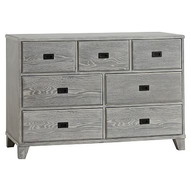 Findley 7-Drawer Wide Dresser, Smoked Charcoal - Image 0