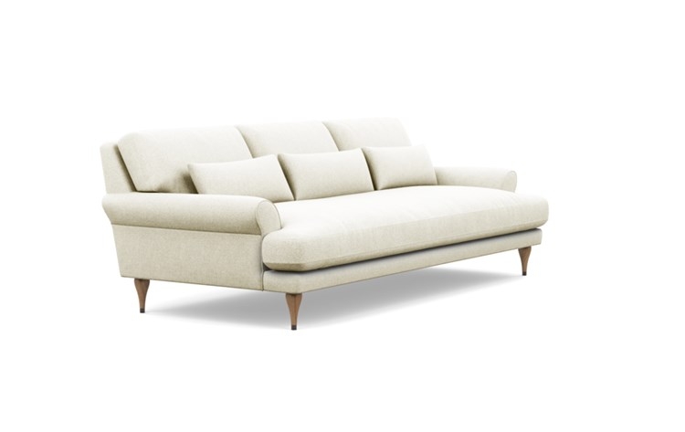 Maxwell Sofa with Linen Fabric and White Oak with Antique Cap legs - Image 1