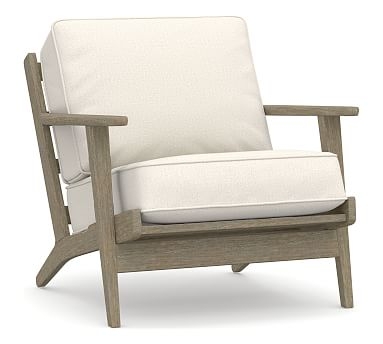 Raylan Upholstered Armchair, Polyester Wrapped Cushions, Performance Heathered Tweed Ivory - Image 0