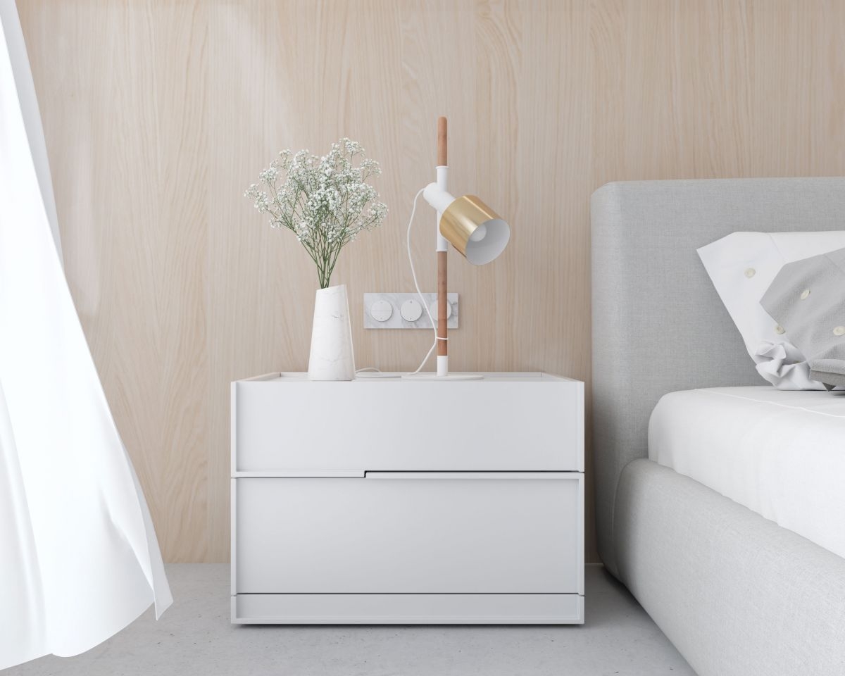 Hunter Nightstand - Glossy White Lacquer - Image 5