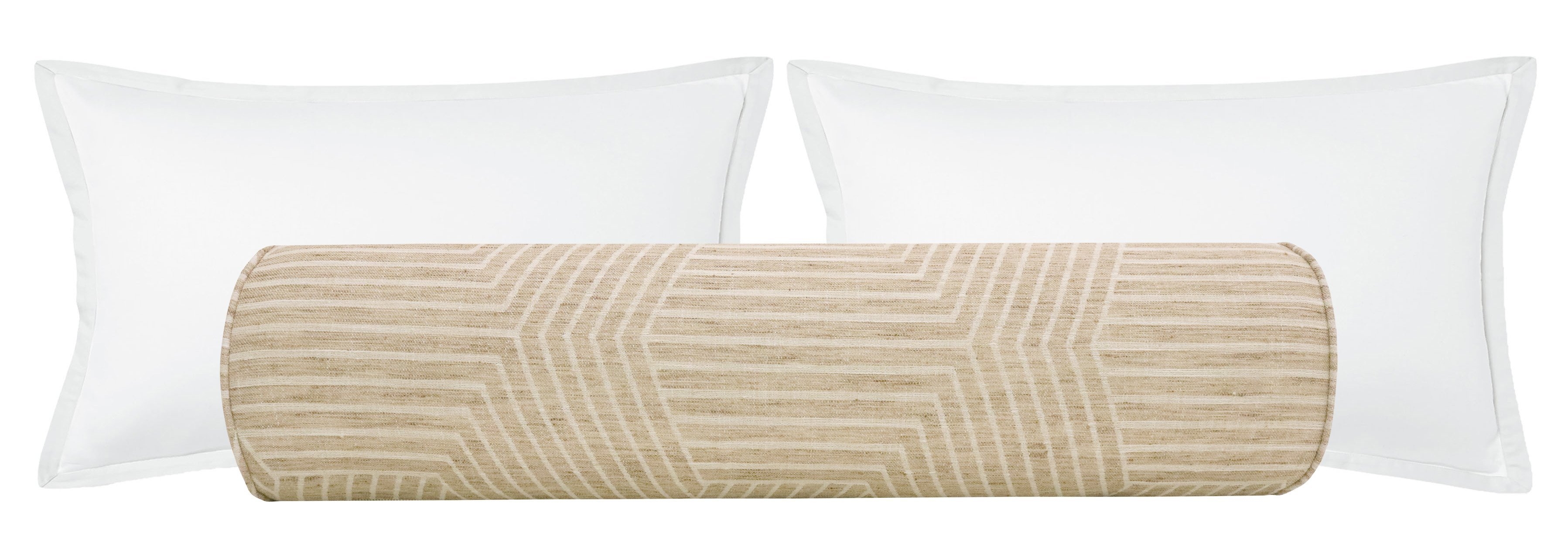 THE BOLSTER :: LABYRINTH LINEN // NATURAL - QUEEN // 9" X 36" - Image 0