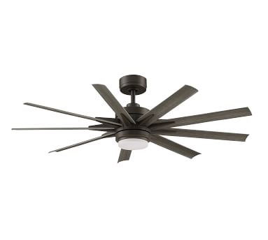 Odyn 56" Indoor/Outdoor Ceiling Fan, Matte Greige with Weathered Wood Blades - Image 2