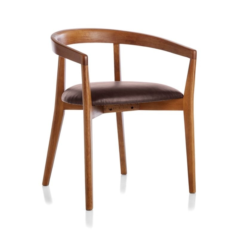 Cullen Shiitake Merlot Round Back Dining Chair - Image 1