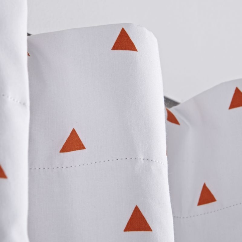Orange Little Prints Triangle Organic Cotton Blackout Window Curtain Panel 44"x96" - Image 4