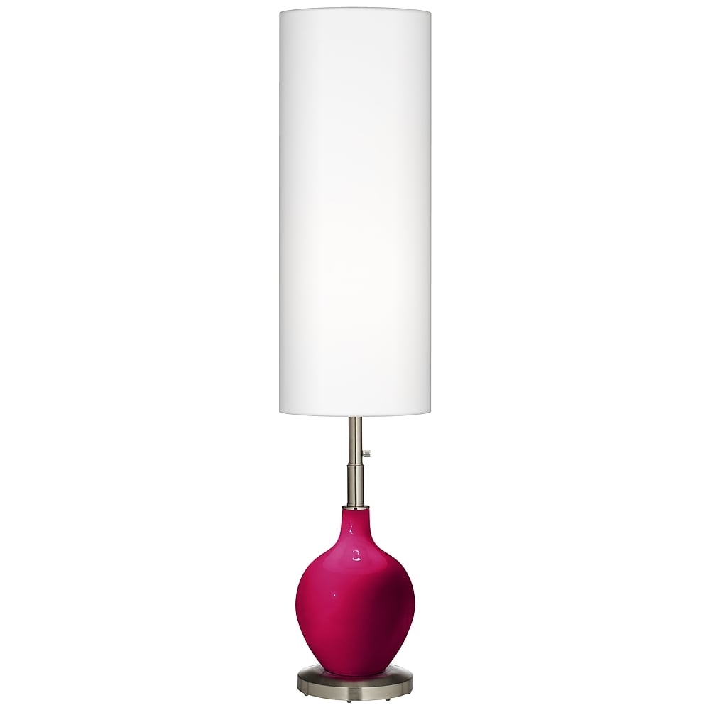 Color Plus Ovo 60" High Modern French Burgundy Red Floor Lamp - Image 0