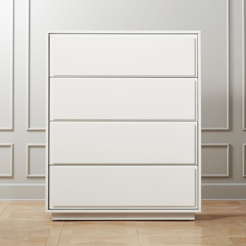 Gallery Tall 4-Drawer White Dresser - Image 0