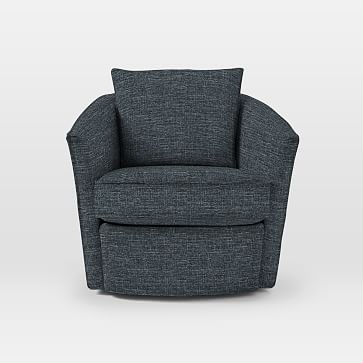 Duffield Swivel Chair, Heathered Tweed, Marine - Image 2