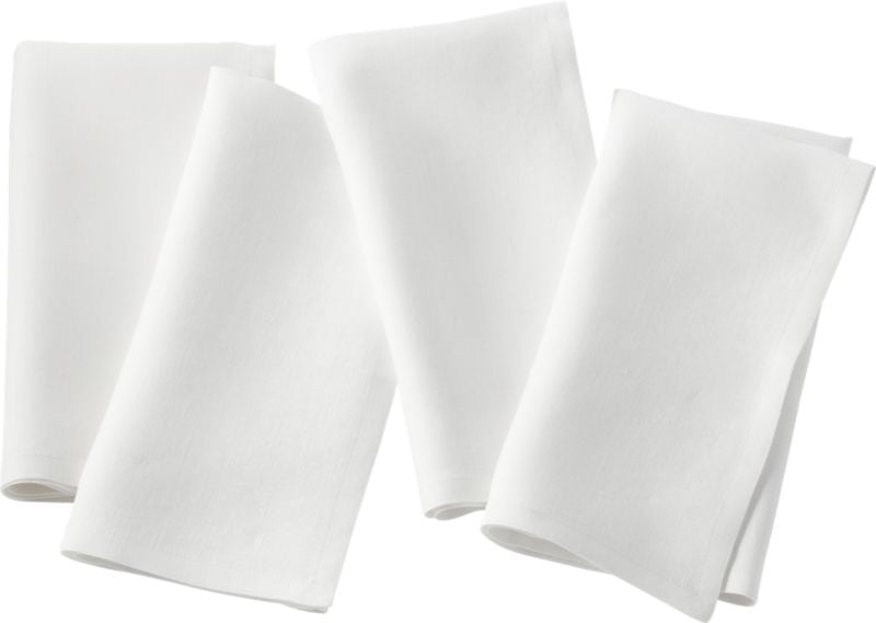 Bolt White Linen Napkin Set of 4 - Image 4