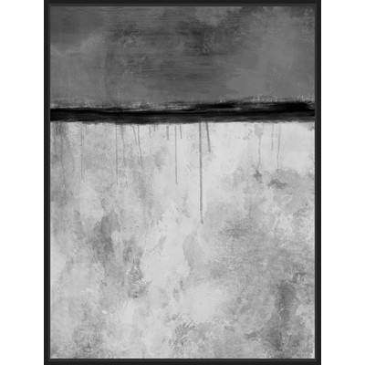 Grey Abstract Horizon Inverse Framed Painting Print - Image 0