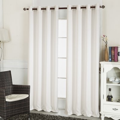 Maynard Textured Solid Semi-Sheer Single Curtain Panel - Image 0