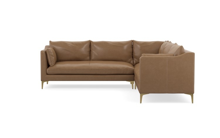 Caitlin Leather by The Everygirl Corner Sectional with Palomino and Brass Plated legs - Image 0