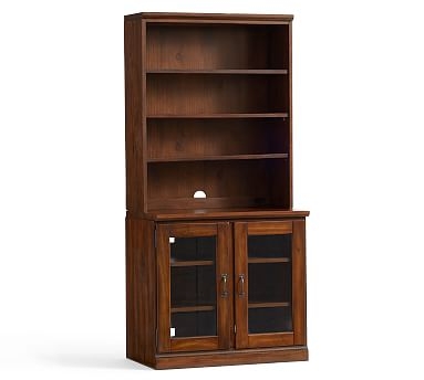 Printer's Bookcase with Glass Cabinets, Tuscan Chestnut - Image 2