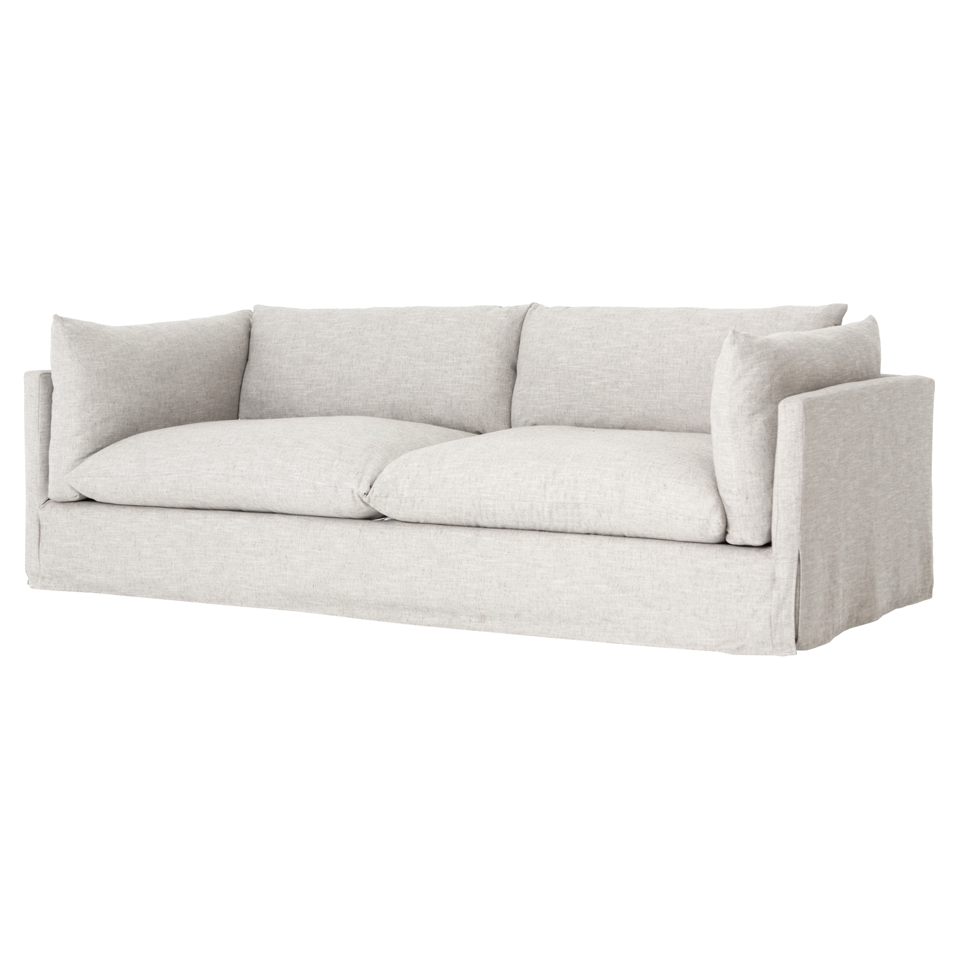Alexa Modern Classic Light Grey Upholstered Sofa - 90" - Image 0
