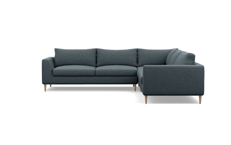Asher Corner Sectional with Blue Rain Fabric and Natural Oak legs - Image 0