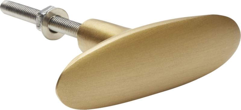 Oval Brushed Brass Knob - Image 6