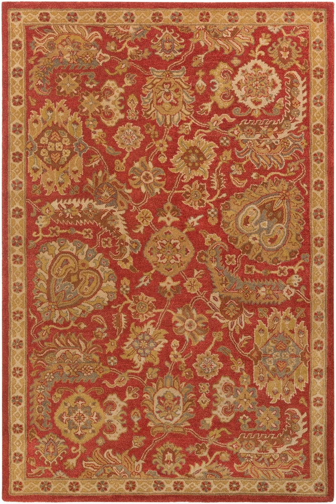 Ancient Treasures Red Indoor 8' x 8' Handmade Rug - Image 1