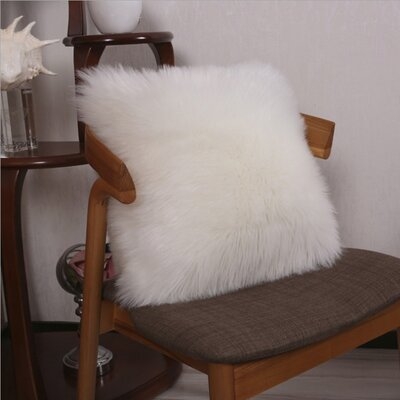 Sundown Plush Faux Fur Throw Pillow Cover - Image 0