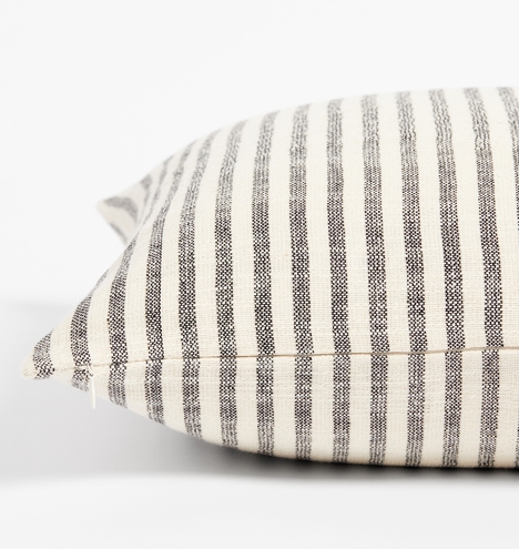 Woven Cotton Striped Pillow Cover - Image 1