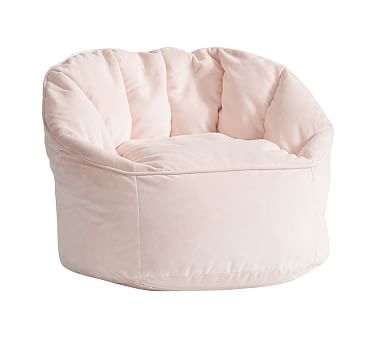 Pale Blush Everyday Velvet Bean Lounge Chair w/o Personalization - Image 0