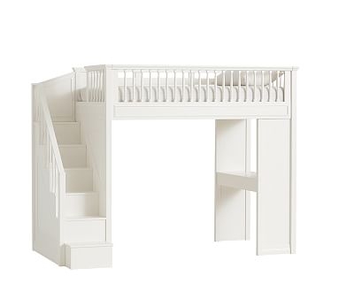 Fillmore Twin Stair Loft, Simply White - Image 0