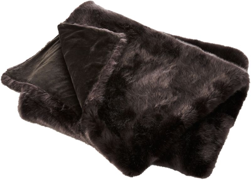 Premium Grey Faux Fur Throw - Image 6