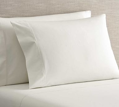 Classic 400-Thread-Count Organic Percale Sheet Set, King, Classic Ivory - Image 0