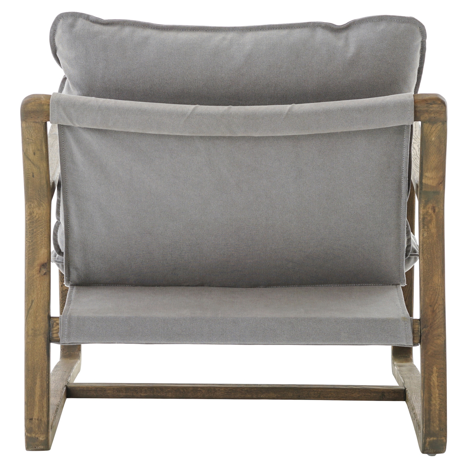 Antonia Rustic Lodge Grey Pillow Brown Wood Living Room Arm Chair - Image 3