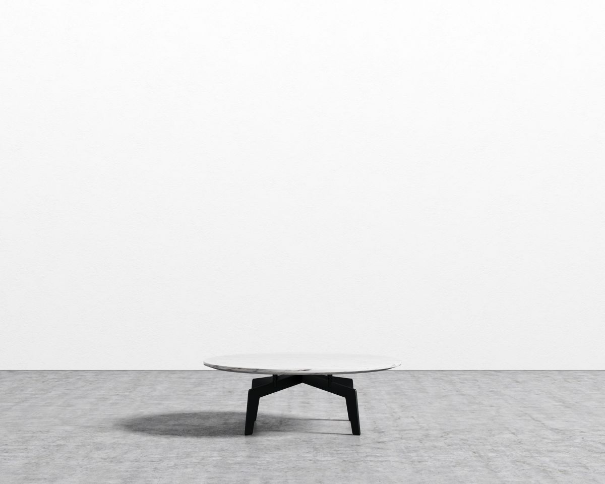 Evelyn Coffee Table - Round - Black White Carrara Marble - Image 0