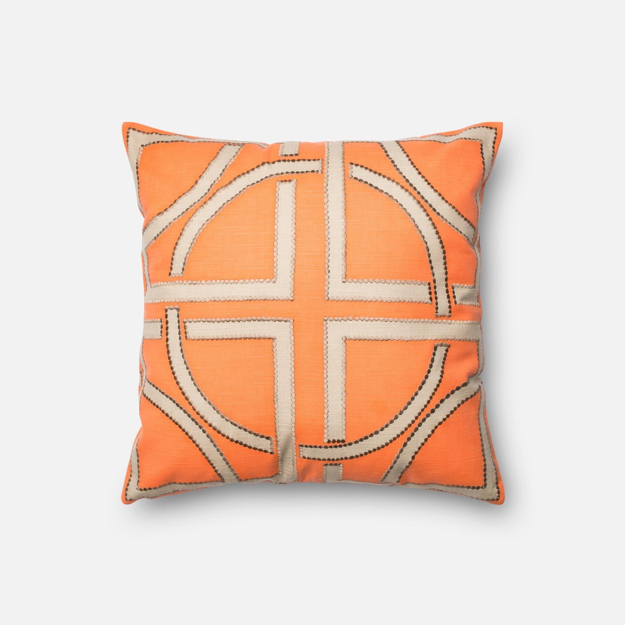 PILLOWS - ORANGE / BEIGE - 18" X 18" Cover Only - Image 0