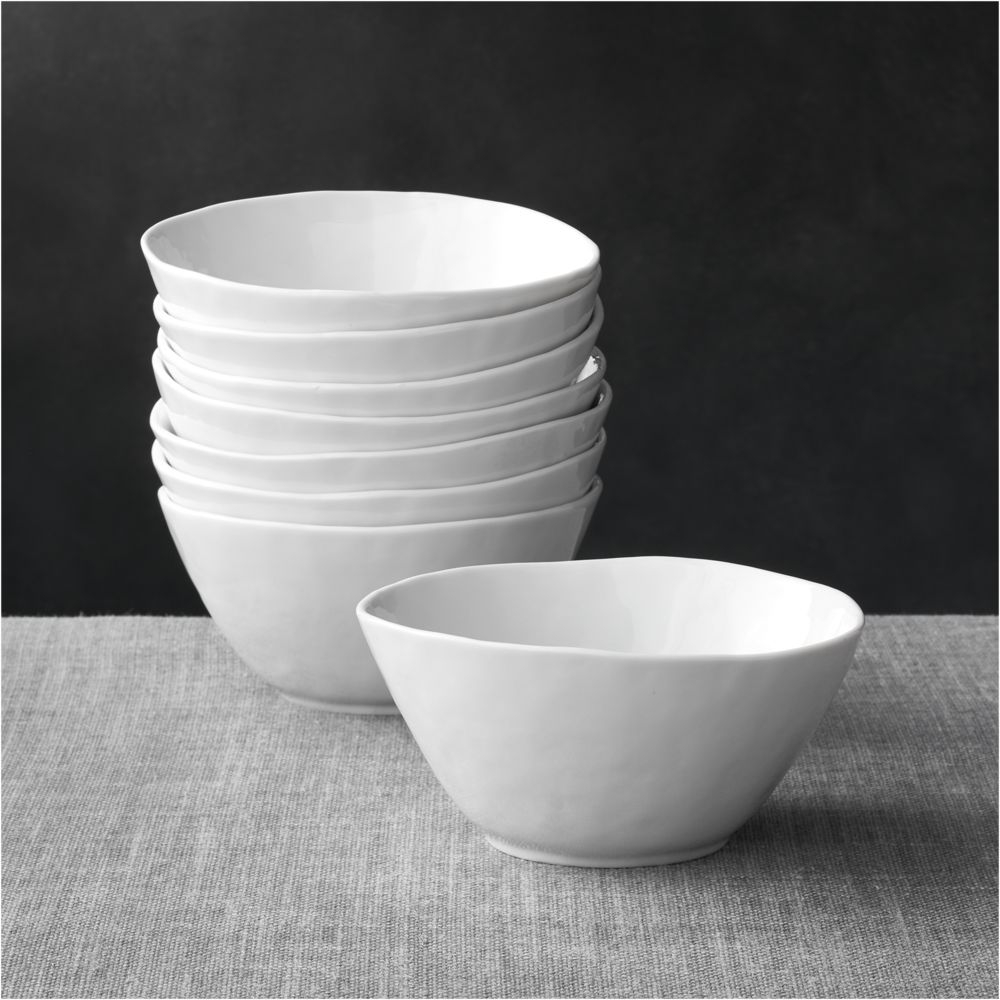 Mercer White Porcelain Cereal Bowls, Set of 8 - Image 0