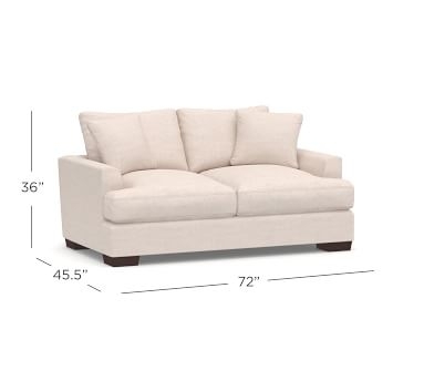 Sullivan Deep Fin Arm Upholstered Grand Sofa 93", Down Blend Wrapped Cushions, Performance Heathered Tweed Pebble - Image 3