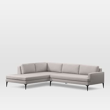 Andes Set 15: Right 2.5 Seater, Left Terminal Chaise, Marled Microfiber, Ash Gray, Dark Pewter - Image 0