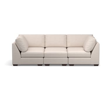 Big Sur Upholstered Pit Sectional, Down Blend Wrapped Cushions, Performance Boucle Oatmeal - Image 1