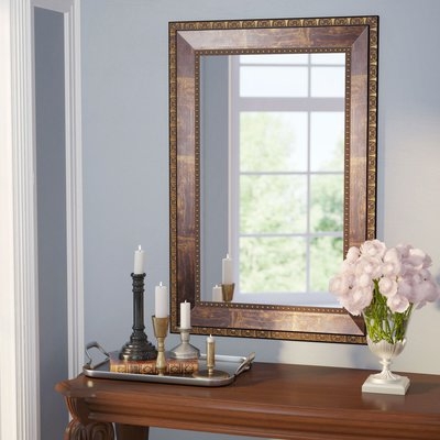 Traditional Square Copper Bronze Accent Mirror - Image 0