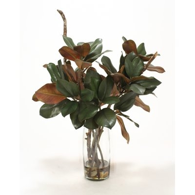 Magnolia Foliage and Branches Desk Top Plant in Decorative Vase - Image 0