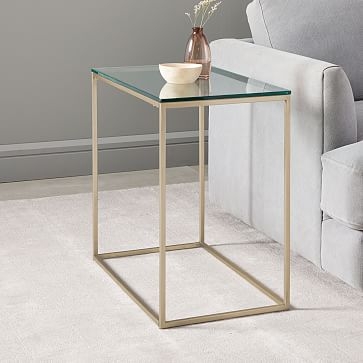Streamline Side Table, Glass, Antique Bronze - Image 2
