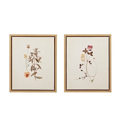 French Herbarium Set Framed Linen Canvas 2 Piece Set - Image 0