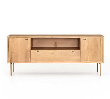 Archdale Media Console, Natural Oak/Satin Brass - Image 2