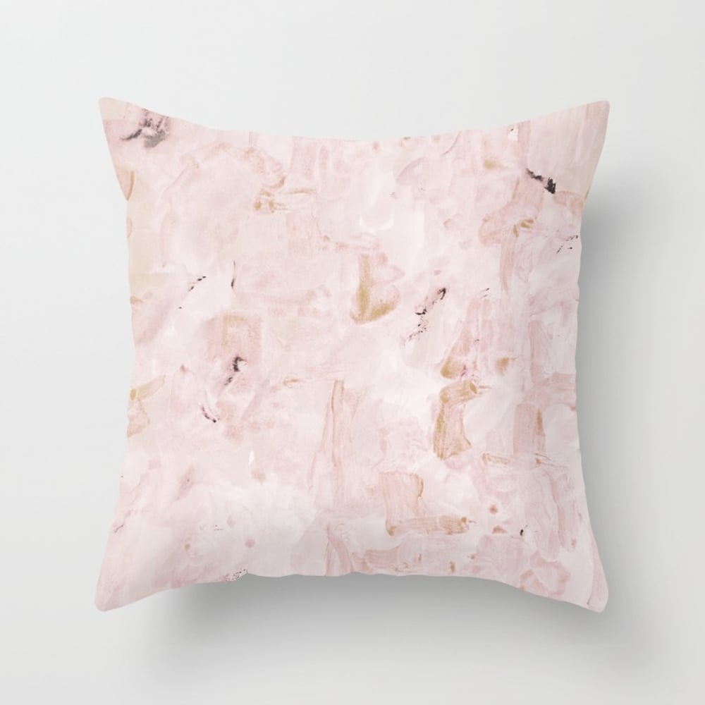 Abstract-soft Pink Throw Pillow by Georgiana Paraschiv - Cover (16" x 16") With Pillow Insert - Indoor Pillow - Image 0