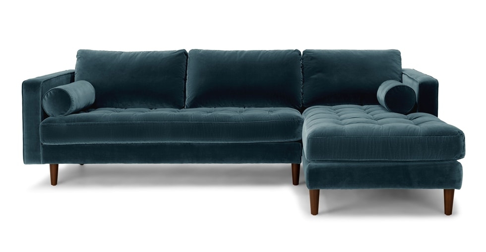 Sven Right Sectional Sofa, Pacific Blue - Image 0