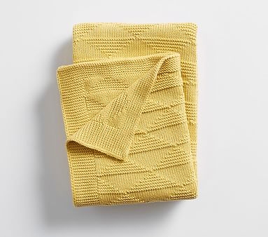 Triangle Knit Baby Blanket , Yellow - Image 0