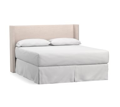 Elliot Shelter Upholstered Headboard, King, Performance Heathered Tweed Pebble - Image 1